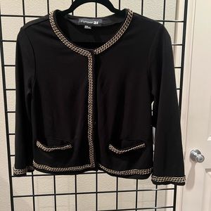 Forever 21 Black Brass Chain Detailed Cardigan - NWT